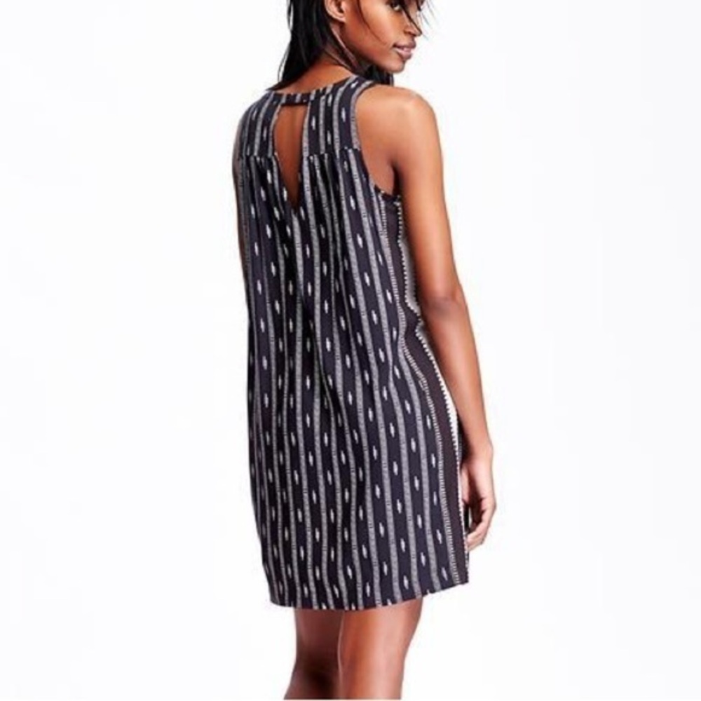 Old Navy Womens Casual Black and White Patterned Tank Top Dress